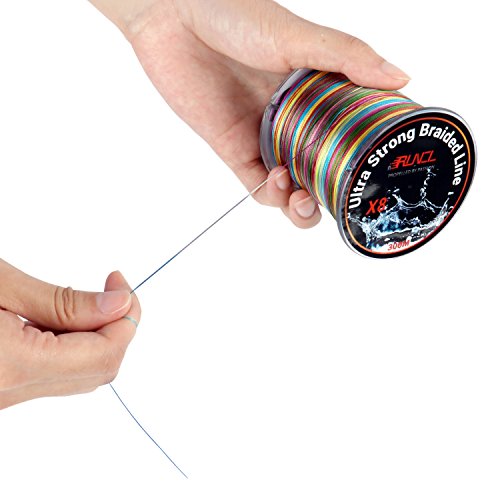 Runcl Braided Fishing Line, 8 Strand Abrasion Resistant Fishing Line Braid, Super Durable, Smooth Casting, Zero Stretch, Smaller Diameter, Hi Vis, 328-1093 Yards, 12-100Lb(100Lb,328Yds) #TOP2