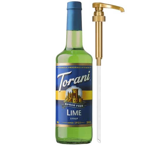 Torani Sugar-Free Syrup, Lime Flavor, Pump Included, 25.4 Fl Oz