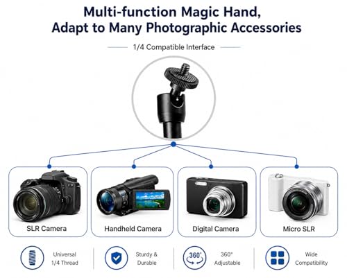 Image of BROLAVIYA 11 Inch Adjustable Magic Articulating Arm for DSLR Camera, LED Light, Flash Light, Monitor, Ring Light, Microphone, Aluminum Alloy