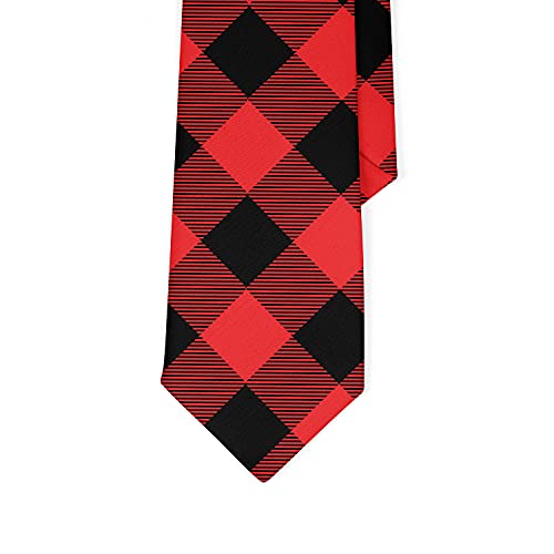Gamlehult Men's Red Black Plaid Tie Fashion Buffalo Neck Tie Christmas Neckties For Men Holiday Skinny Ties Great Wedding Gifts For Groom, Groomsmen #TOP4