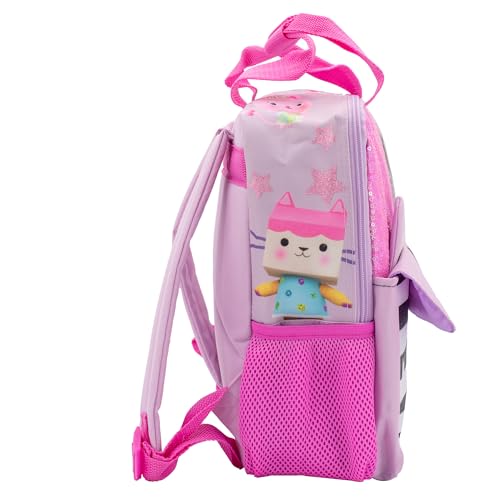 Image of AI ACCESSORY INNOVATIONS Gabby's Doll House 12 inch Mini Backpack for girls, Flip Sequin School Bag for Preschool, Pandy Paws Flap Pocket w /3D Ears