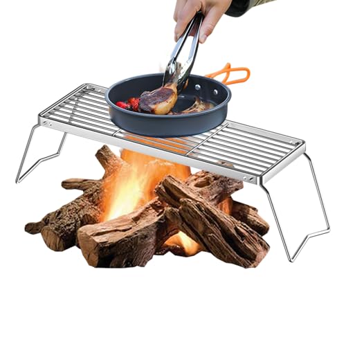 Parrilla Barbacoa | Parrilla Plegable | Rejilla Inoxidable para Fogatas Jardín Senderismo Verduras Champiñones Carne