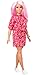 Produktbild Barbie GHW65 - Barbie Fashionistas Puppe 151 (pinkhaarig) mit Bandanakleid im rotem Paisley-Muster