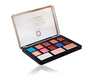 Colors Queen 13 Colours pigmented Eye shadow palette| Easily Blendable with Flawless Finish- Multicolour -002