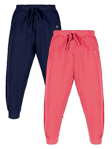 Image of KiddoPanti 100% Cotton Track Pants for Boys & Girls | Soft Single Jersey Fabric | Elastic Waist with Drawcord | Full Length with Rib Hem & Pockets | Joggers and Lowers for Kids