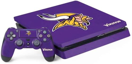 Skinit Decal Gaming Skin Compatible with PS4 Slim Bundle - Officially Licensed NFL Minnesota Vikings Design