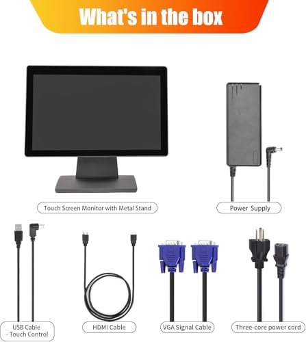Image of 22-inch (21.5 inch Viewable) Capacitive LED 10 Point Multi-Touch HDMI VGA Monitor with 16:9 Display 1080p, True Flat Seamless Design Touchscreen, Great for Office, POS, Retail, Restaurant