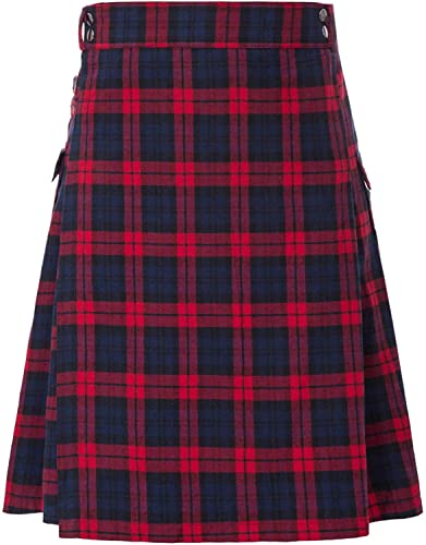 Kilts utilitários BaronHong Tartan para homens Kilt disponível em vários tartans escoceses (vermelho