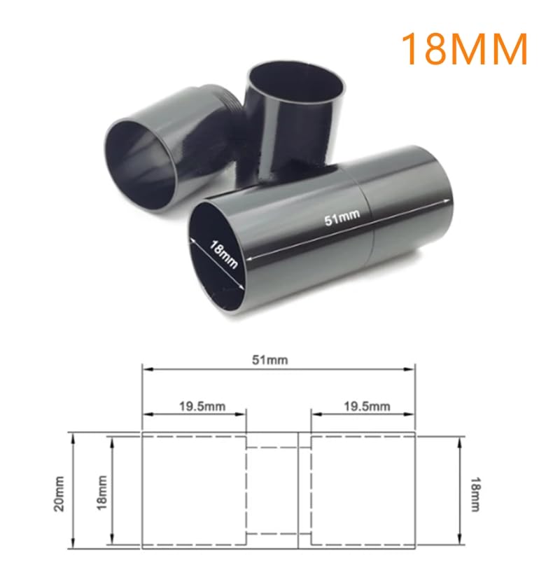 Carbon Fiber Tube Splice Extension Connector 10/12/16/18/20/25/30mm Aluminum Alloy Tube Clamp Hand Rod Connection (1Pcs 18mm)