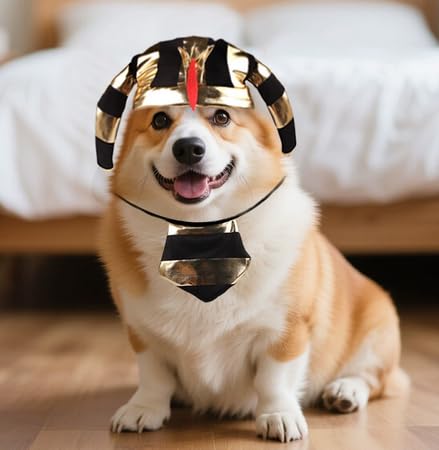 Disfraz Egipcio Faraón Ajustable para Perro y Gato Mediano miniatura 2