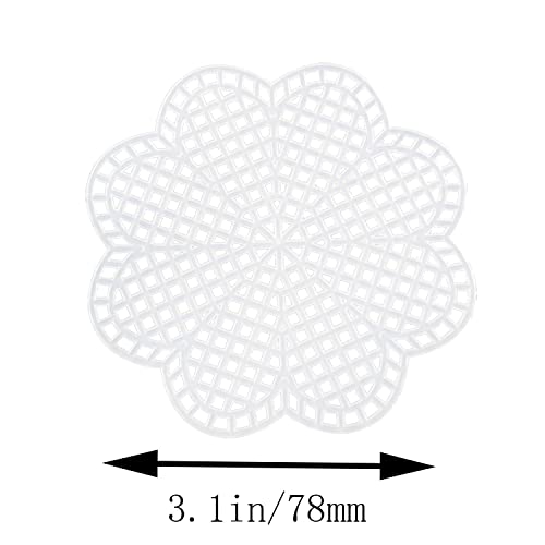 Image of JCBIZ Plastic Canvas 10pcs Little Plum Blossom Shape Plastic Canvas 78mmx1mm for DIY Crafts Embroidery, Cross Stitch, Knit and Crochet Project