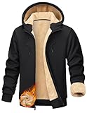 veste sweat homme Sweat Homme Manches Longues Uni Blousons Zippé Hoodie Fermeture Veste Éclair Capuche Poches Manteau Doublé Sweatshirt Vestes Décontractées de Tous Les Jours Blouson Hiver Chaud Coat D\'extérieur