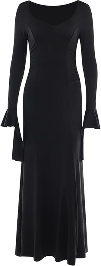 Dames Bloesemprint Cheongsam Gothic Korte Mouw Hoge Slit Enkel Lengte Qipao Traditionele Chinese Maxi-jurk (17-Zwart, M