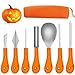 T98 Halloween Kürbis Schnitzset, 7 Stück Kürbis Schnitzen Set DIY Halloween Dekoration Edelstahl Kürbis Schnitzwerkzeuge mit Tragetasche für Kinder und Familie
