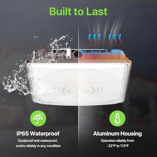 Glitgate LED Canopy Light Outdoor, 60W/45W/30W & 3CCT Ceiling Lights 6600LM — view 4