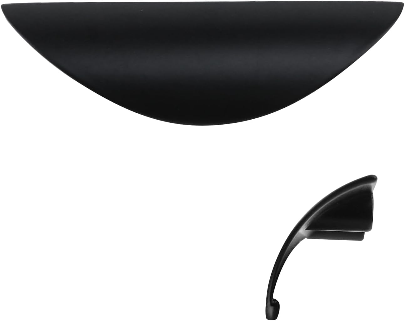 HEVSTIL 10-Pack Drawer Pulls, 1-1/4" Hole Centers Nordic Simple Drawer Cabinet Wardrobe Crescent Handle,Black