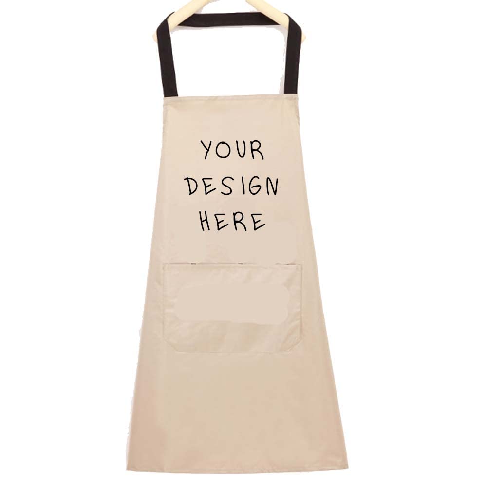 ZMvise Delantal de cocina personalizado personalizado con texto en inglés "Custom Your Design" unisex para mujeres y hombres