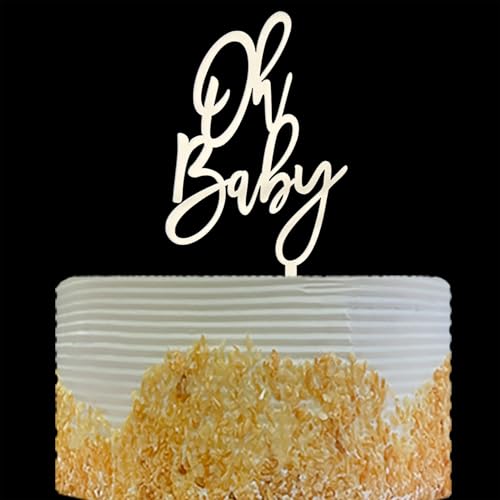 Oh Baby Cake Topper, Birthday Party Cake Decoration, Baby Shower Gender Reveal Party Cake Decoration, Mirror Silver Acrylic