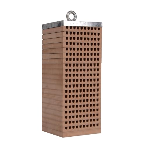 Hôtel à abeilles en bois avec 200 trous avec suspension et toit en zinc