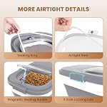 23-25 Lbs Airtight Dog Food Storage Container,Collapsible Dog Food Container with Lid,Wheels,Handle,Large Pet food storage Container with Scoop,Small Food Container for Dog Cat - Image 3