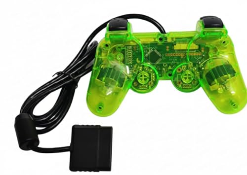 Image of Premium PS2 Compatible Wired Controller - High-Performance Gamepad for PlayStation 2 (All Models) Ergonomic Gamepad with Dual Vibration Feedback, Precision 360 Analog Sticks, Ergonomic Pro Grip - (Green)
