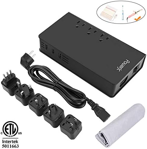 Travel Voltage Converter Power Adapter Step Down 220V to 110V with 3 USB Smart Charging ETL Powerjc