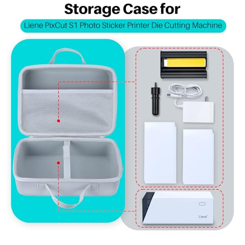 Image of Lebakort Storage Case Compatible with Liene PixCut S1 Photo Sticker Printer Die Cutting Machine