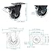 Hirate 3 inch Top Plate Casters, 4 Pack Heavy Duty Swivel Caster with Safety Dual Locking No Noise Polyurethane Replacement for Moving Home Furniture Table Dolly
