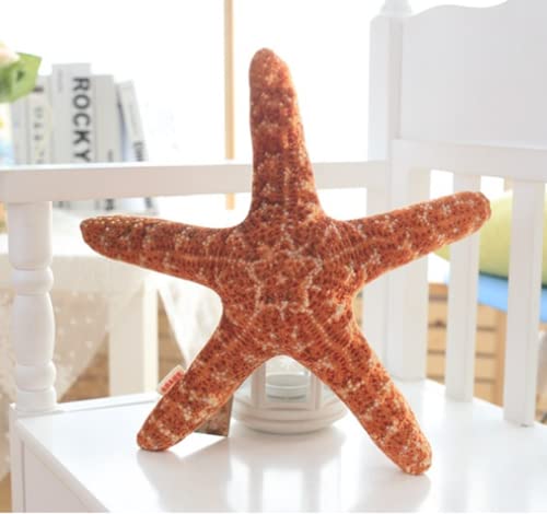 HZIYOU 3D-Wurfkissen in Jakobsmuscheln-Form, Shell Home Dekorative Akzent-Baumwollplüsch-Kissen, Schlafsofa, Stuhl, Sitzkissen mit Einlage, Stofftiere (Seestern) Cover