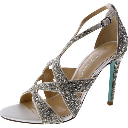 Betsey Johnson Womens Miles Rhinestone Strappy Heels