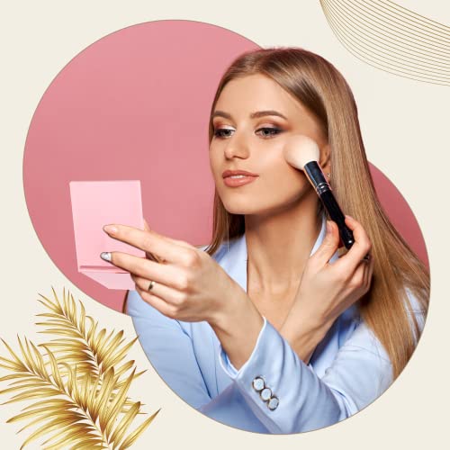 4 Pcs Small Folding Travel Mirror Rectangle Compact Mirror Portable Pocket Mirror Small Makeup Folding Mirror Stand Up Vanity Mirror For Women Girls Daily Use, Pink White Green Black, 4.9 X 3.7 Inch #TOP4