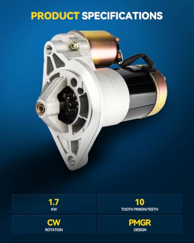 Image of PHILTOP Starter, 17006 Starter Motor for Jeep American Motors,17006N | Cherokee 1987-1998 4.0L Wrangler 1991-1995 1997-1998 4.0L Grand Cherokee 1993-1998 4.0L Wrangler 1988-1990 4.2L Replace 17006