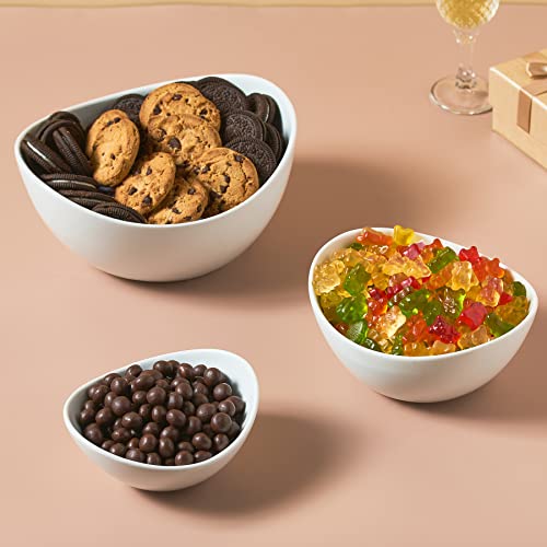 Lyeoboh 3 Tier Serving Bowls Set Tiered Serving Stand, Porcelain Oval Bowls With Collapsible Metal Stand For Entertaining, Party, Dessert Display, Candy, Chip And Dip (Gold) #TOP4