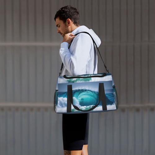 Sac de week-end grand volume imprimé vagues de l'océan