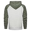 MANLUODANNI Men's Pullover Hoodies Hooded Sweatshirt Patchwork Top Casual Hoody with Kangaroo Pocket Green XXL #2