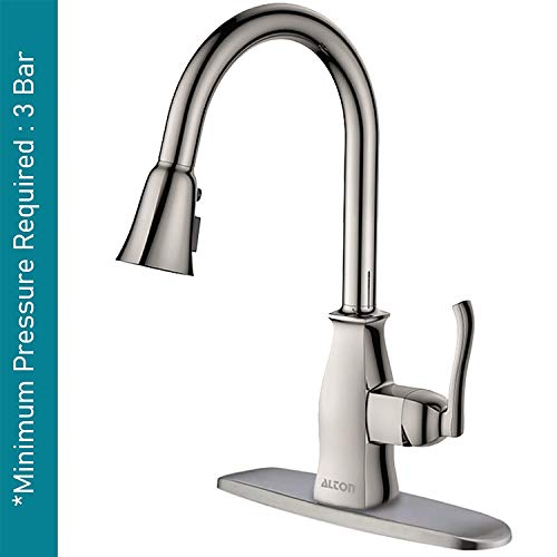ALTON TSL18055, Single Lever Sink Mixer with Dual Flow Pull-Down Sprayer, Brushed Nickel