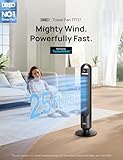 Dreo Tower Fan for Bedroom, 90° Oscillating Stand Fan for Room, 4 Levels, 3 Modes, 28dB Quiet for Sleeping, 25 Feet Per Second, 8 Hours Timer, Remote Control, Living Room, Office, Home, Black, TF117 - Image 2
