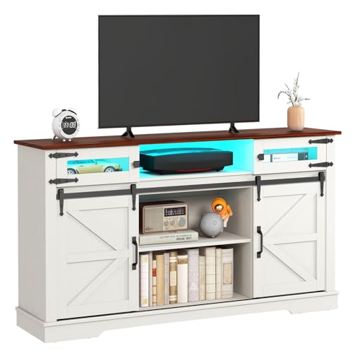 Livofloral Farmhouse TV Stand for 65+ Inch TV, 33