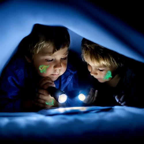 Rusoz Tatouage Dinosaure Enfant, 10 Feuilles de Tatouage Fluorescent Sûr et Durable Tatouage Enfant Garcon Doux pour la peau Facile à enlever pour Calendrier de l'Avent Enfants Favors Sacs Cadeaux – vue 6