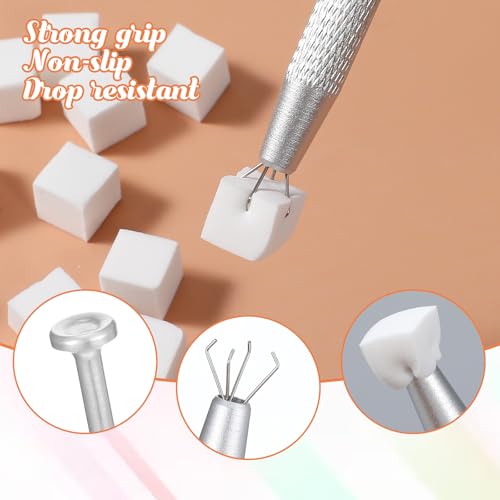 200 sztuk gąbek do zdobienia paznokci z metalowym chwytakiem, gąbka, pędzel, akcesoria do stylizacji paznokci, aplikator do manicure, gradientu, gąbek, do tworzenia wzorów