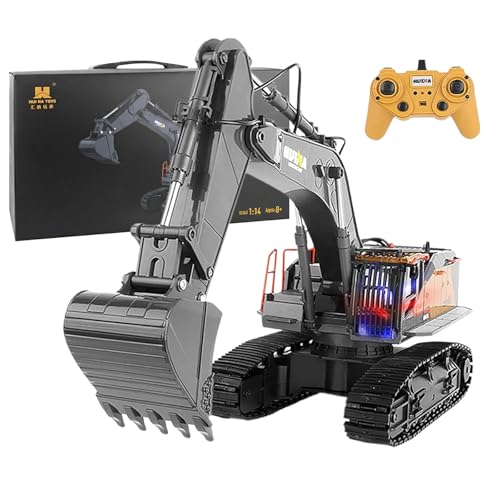 Topsky 最新型 超合金強化版 1：14 ラジコンショベルカー ラジコン 掘削機 2.4GHz無線 22CHパワーショベル 360/680°旋回 LEDライト搭載 ミニチュア RC 建機 おもちゃ 砂浜 砂場用の画像