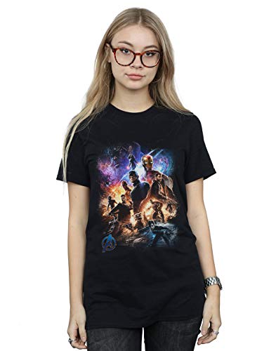 Marvel Women's Avengers Endgame Character Montage Boyfriend Fit T-Shirt Black XXX-Large