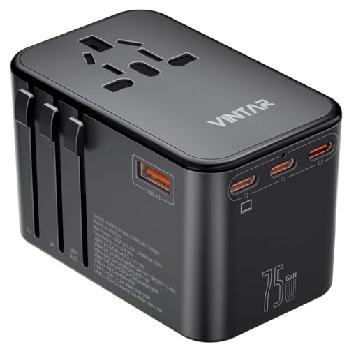 Universal Travel Adapter with 3 USB-C PD and 2 USB-A ports