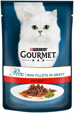 Purina Gourmet Perle Wet Cat Food Mini Fillets in Gravy Mini Fillets, 85 g x 26