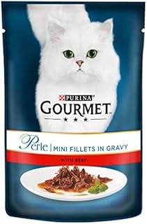 Purina Gourmet Perle Wet Cat Food Mini Fillets in Gravy Mini Fillets, 85 g x 26