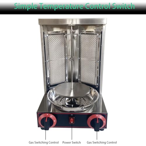 Image of LPG Shawarma Doner Kebab Machine Gas Vertical Broiler Kebab Gyro Grill Machine with 2 Burner