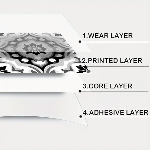 Image of Nuxovilar Peel and Stick Vinyl Floor Tiles, 12x12 Inch