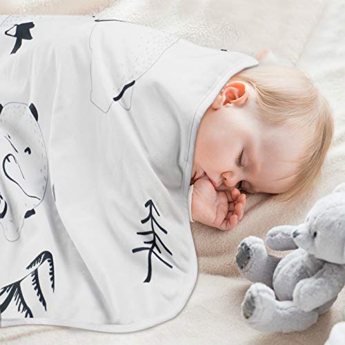 Yoofoss Baby Blanket Super Soft Minky Swaddle Cuddle Blanket With Double Layer Plush Dot Backing Printed Receiveing Blanket For Boys Girls Nursery Stroller Crib Newborn Blanket 30X40In (Bear) #TOP2