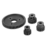 Hightrenggth RCCAR Steel Gear Gear Set pour Oblique/Tmax, Injection D'équipement Métallique Oxyde Durable pour des Performances Améliorées, 54T / 15T / 17T / 19T, Noir, 1 Ensemble, RC Enthousiaste