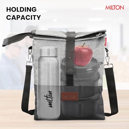 Image of MILTON Flex Lunch Bag I Insulated Tiffin Bag for Office for Men, Women I Eco Friendly, Spacious, Durable I 1.3 L I Grey